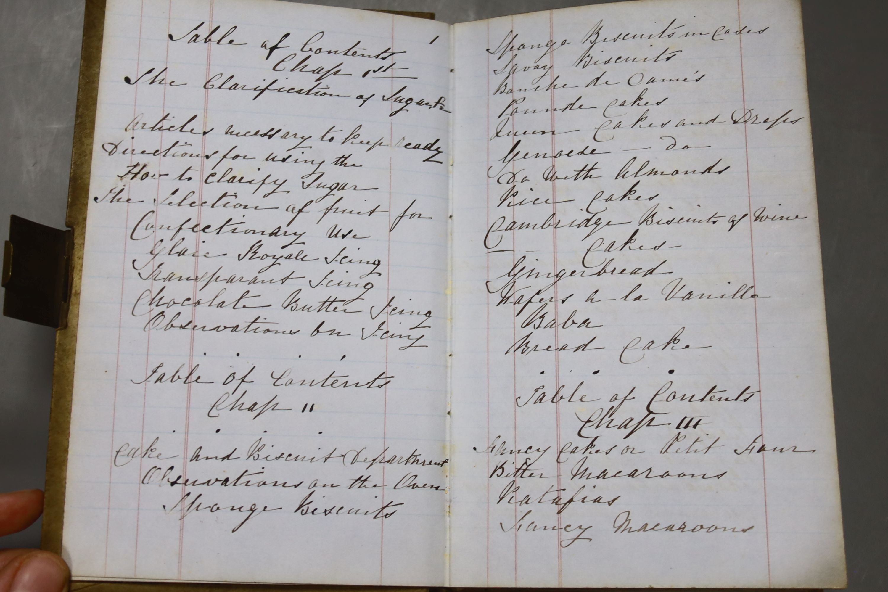 A Victorian handwritten recipe book, signed C Morgan and dated 1869, 19cm